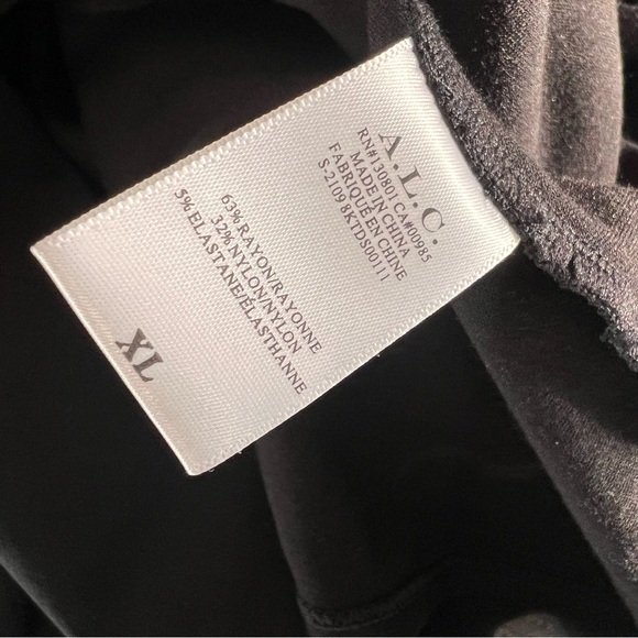 A.L.C. SYNARA V-NECK BLACK MIDI DRESS WITH CUT-OUTS - Picture 14 of 15